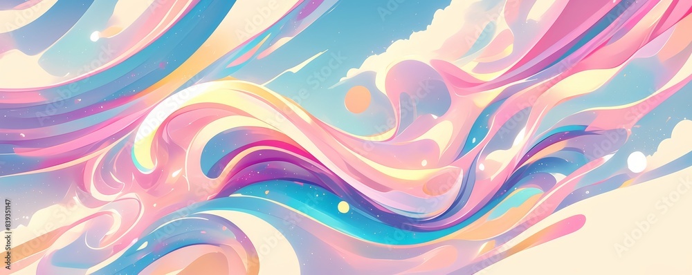 Abstract colorful swirls and fluid shapes