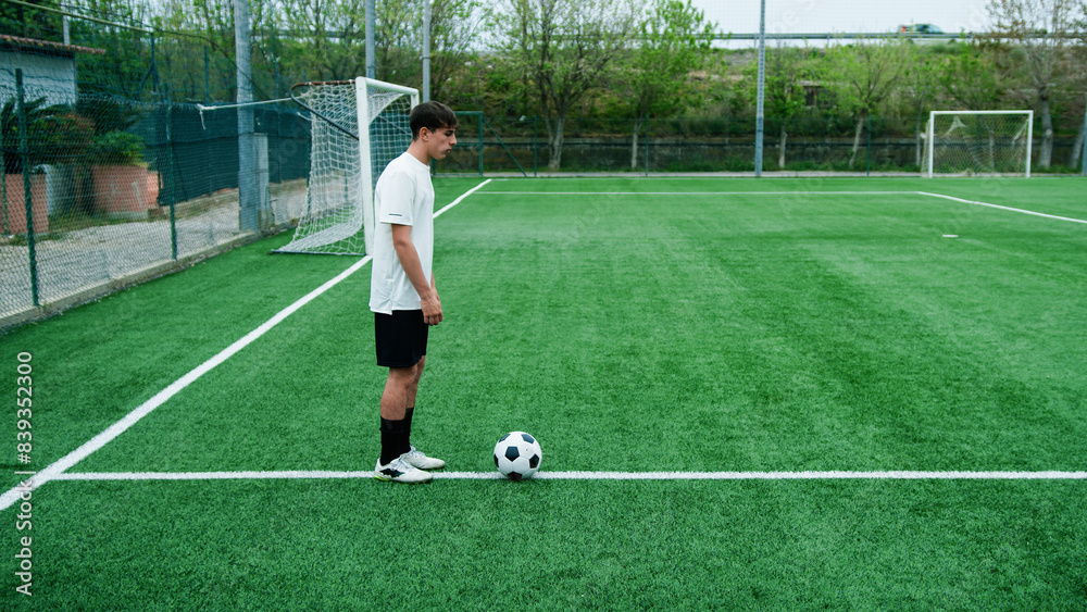 Teenager Does Freestyle Soccer Dribbles In The Field