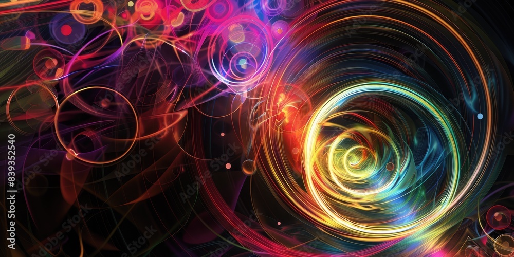 a image of a colorful swirl of light with a black background a image of a colorful swirl of light with a black background