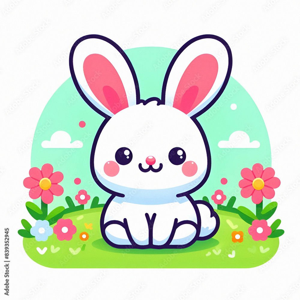 Cute white bunny illustration