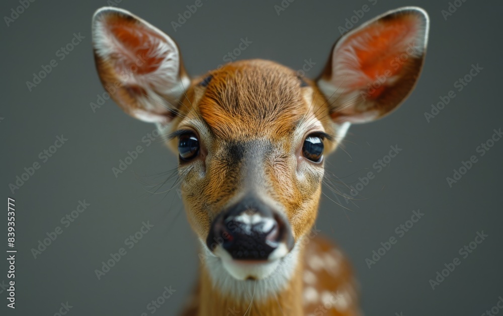 A fawn stares directly at the camera A fawn stares directly at the camera