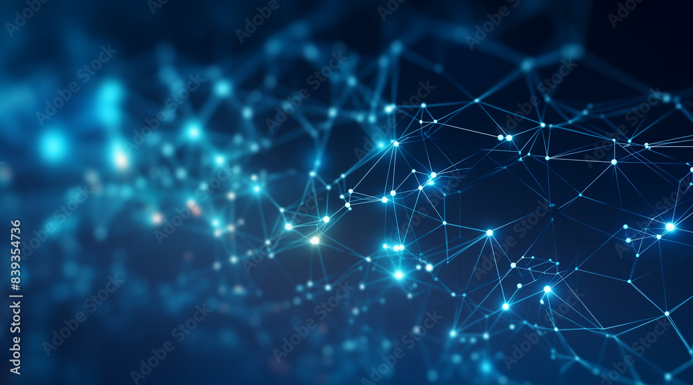 Abstract Network Connections with Blue-Toned Dots and Lines Abstract Network Connections with Blue-Toned Dots and Lines