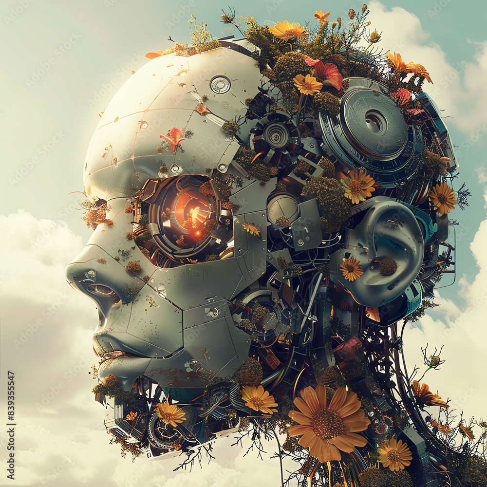 Fototapeta premium AI and Machine Learning,Creative Cloud .50 pompt