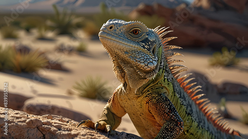 photo Exotic Reptile of iguana with various colors of nature