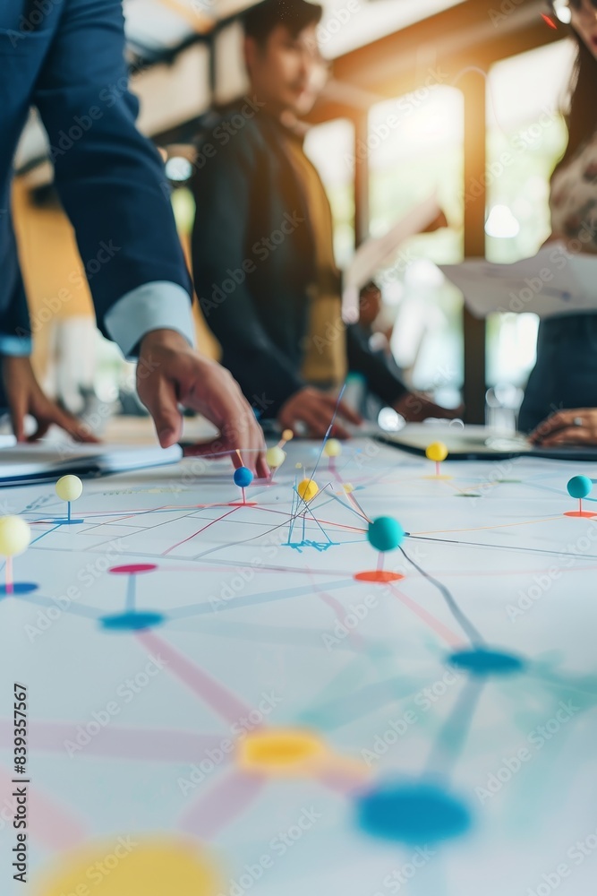 Crossfunctional teams using process mapping applications, close up, collaborative workflow, dynamic, composite, openplan office backdrop Crossfunctional teams using process mapping applications, close up, collaborative workflow, dynamic, composite, openplan office backdrop