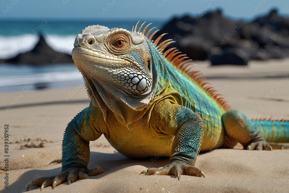 photo Exotic Reptile of iguana with various colors of nature photo Exotic Reptile of iguana with various colors of nature