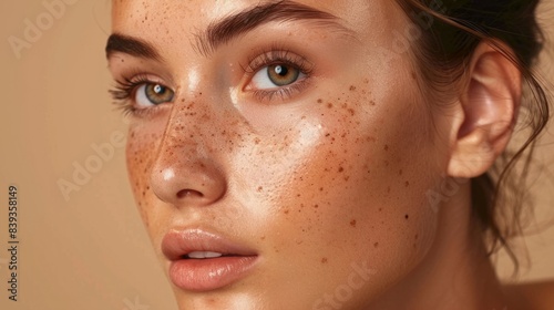 dark spots on the face of beautiful woman generative ai
