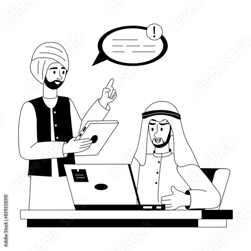 Ready to use glyph illustration of workplace diversity 
