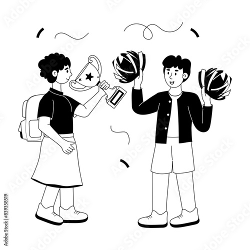 Get this glyph illustration of success celebration 