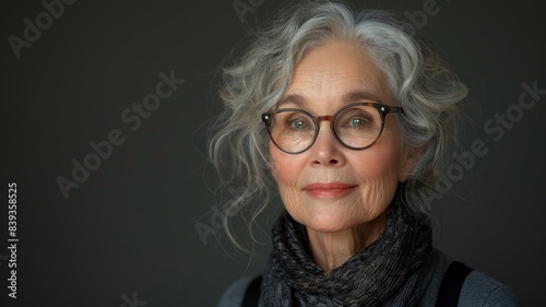 stunning beautiful and self confident best aged woman with grey hair