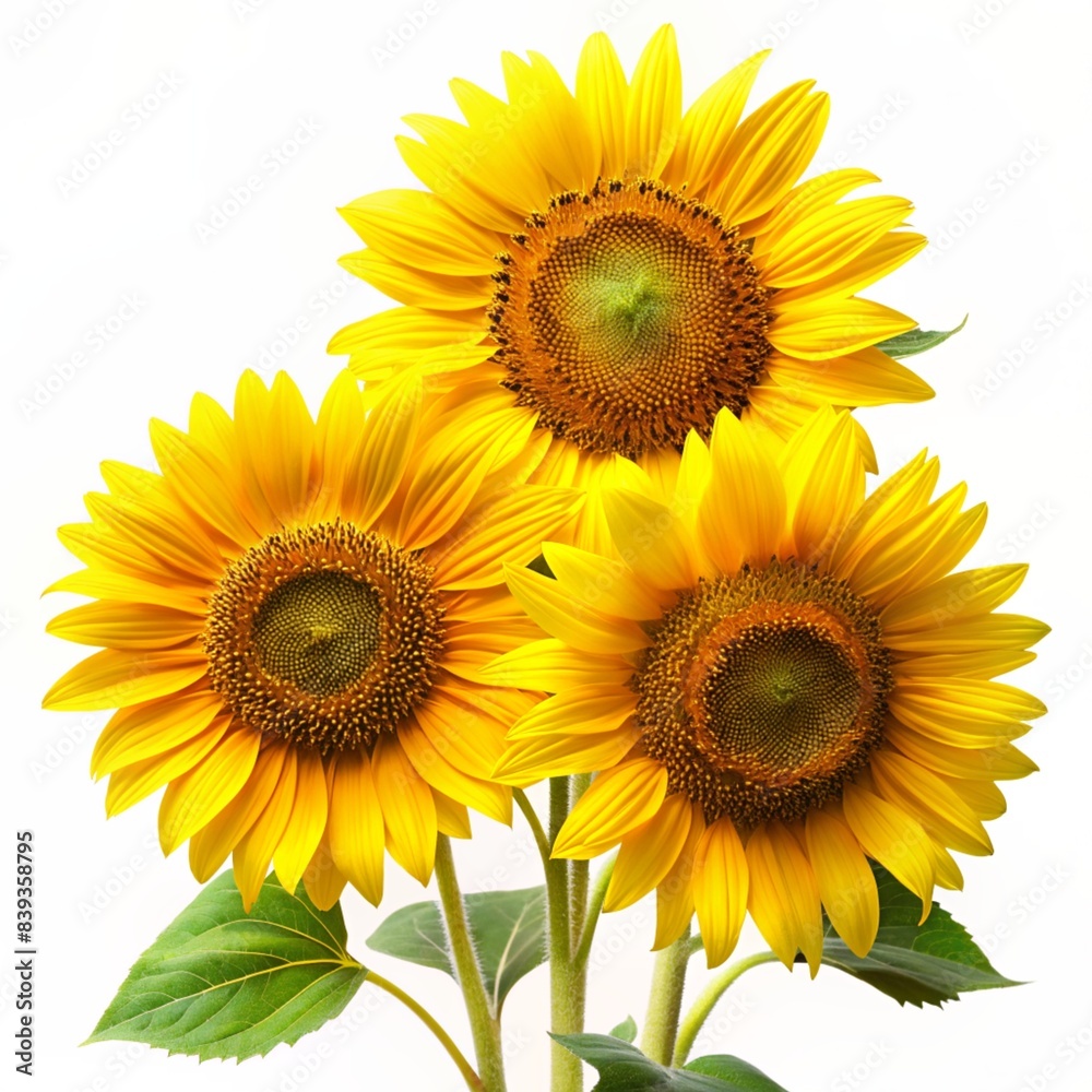 Obraz premium sunflowers, isolated on white