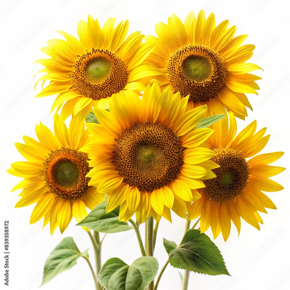 Obraz premium sunflowers, isolated on white