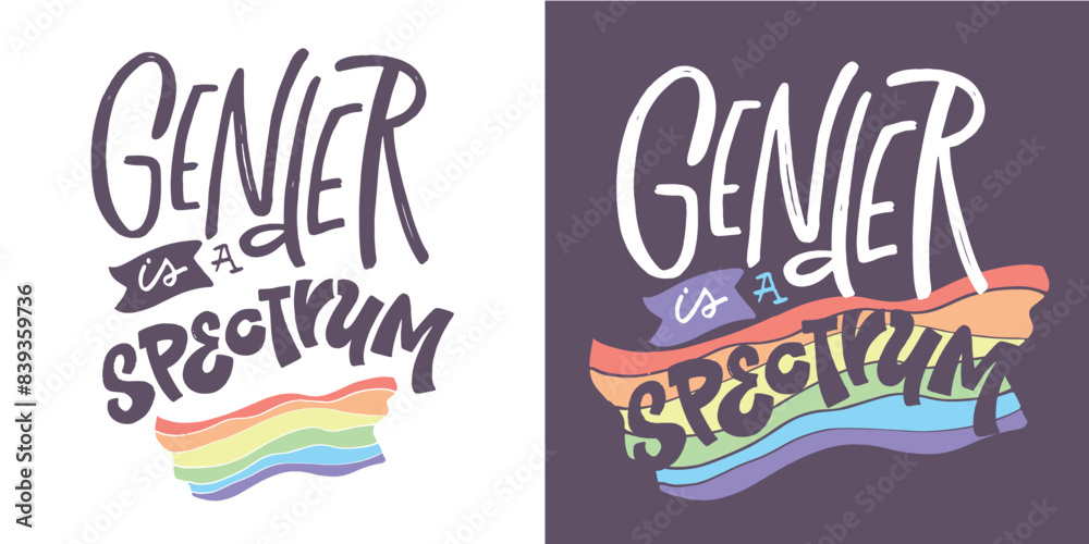 Obraz premium Funny hand drawn lettering about love. Pride month, trans love.Cute hand drawn doodle lettering quote. Lettering for t-shirt design, mug print, bag print, clothes fashion. 100% hand drawn vector image