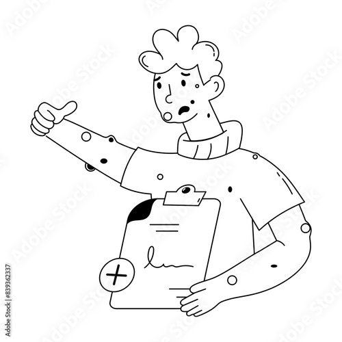 Trendy doodle mini illustration of smallpox virus 