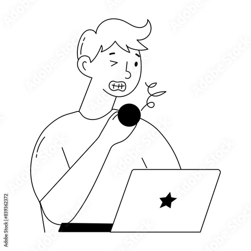 A hand drawn mini illustration of stiff neck