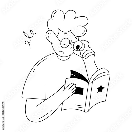 Get this doodle mini illustration of weak eyesight 