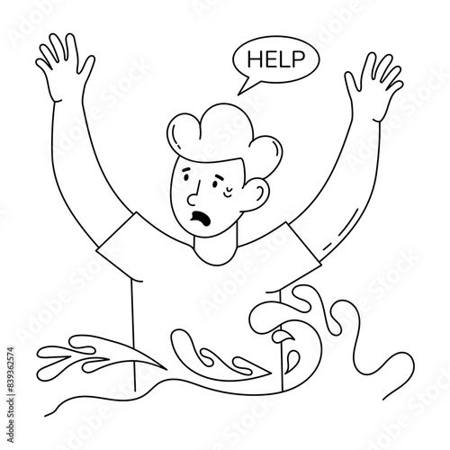 Latest doodle mini illustration of hydrophobia  photo