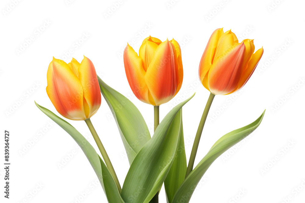 Tulip on a transparant background, PNG, Generative AI Tulip on a transparant background, PNG, Generative AI