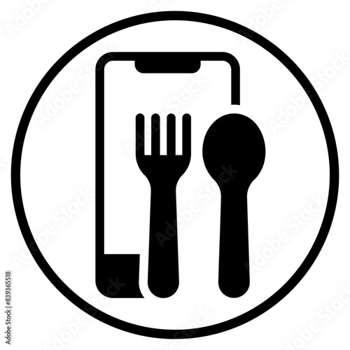 restaurant app glyph icon