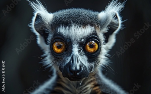 A ring-tailed lemur stares directly at the camera