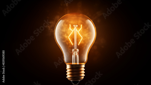 light bulb on black background illustration, light bulb idea, concepty of creativity