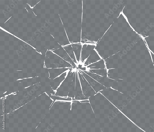 effect broken glass  on a transparent white background