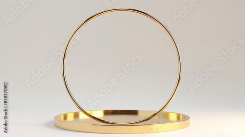 golden podium circle, white background 