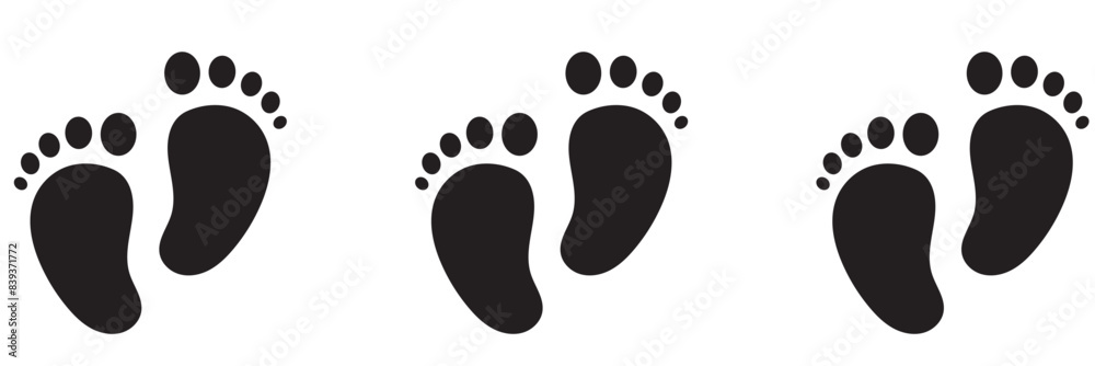 silhouette baby love footprint illustration design