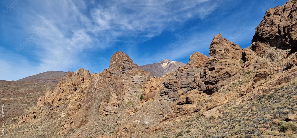Naklejka premium rocky formation monuments in natural park of Teide tenerife