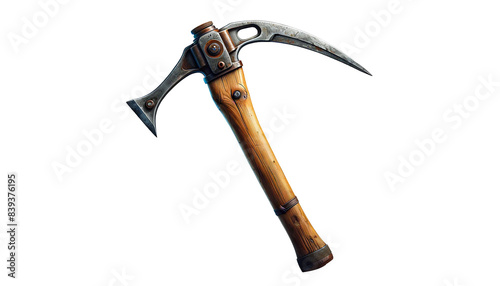 Vintage mountain ice axe  isolated on transparent or white background.