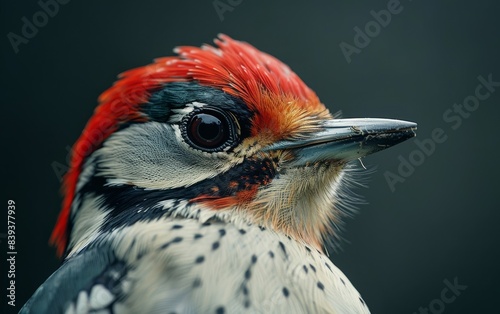 A close-up portrait of a red-crested woodpecker © FMSTUDIO