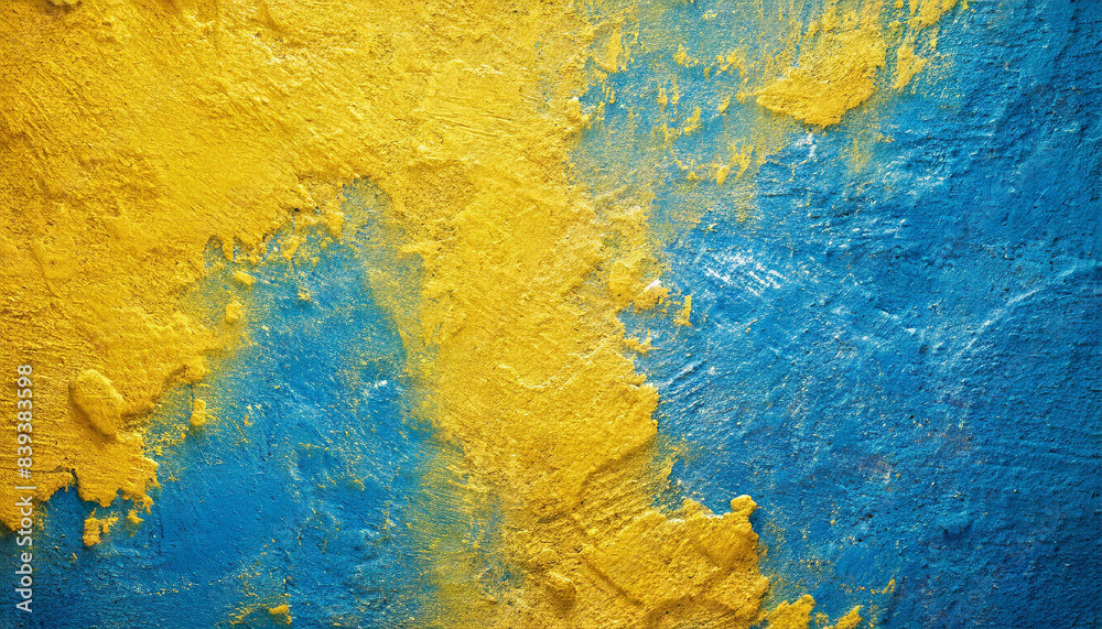 Grunge yellow and blue stucco texture background, evoking nostalgia and urban decay Grunge yellow and blue stucco texture background, evoking nostalgia and urban decay