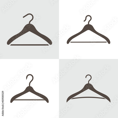 Set of Abstract Hanger silhouette logo icons, with a white background for your company, the clothes hangers logo design ideas