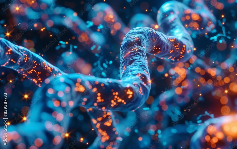 Visualizing genetic inheritance, chromosome mapping techniques, close up, biotechnology advancement theme, futuristic Visualizing genetic inheritance, chromosome mapping techniques, close up, biotechnology advancement theme, futuristic