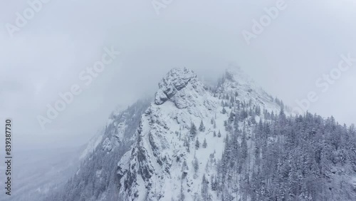 Attersee in Winter, Upper Austria, Austria, Drone Footage, Snow-Covered Mountains