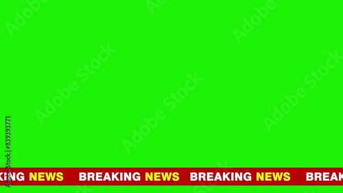 Breaking News Ticker Scrolling Text on Green Background