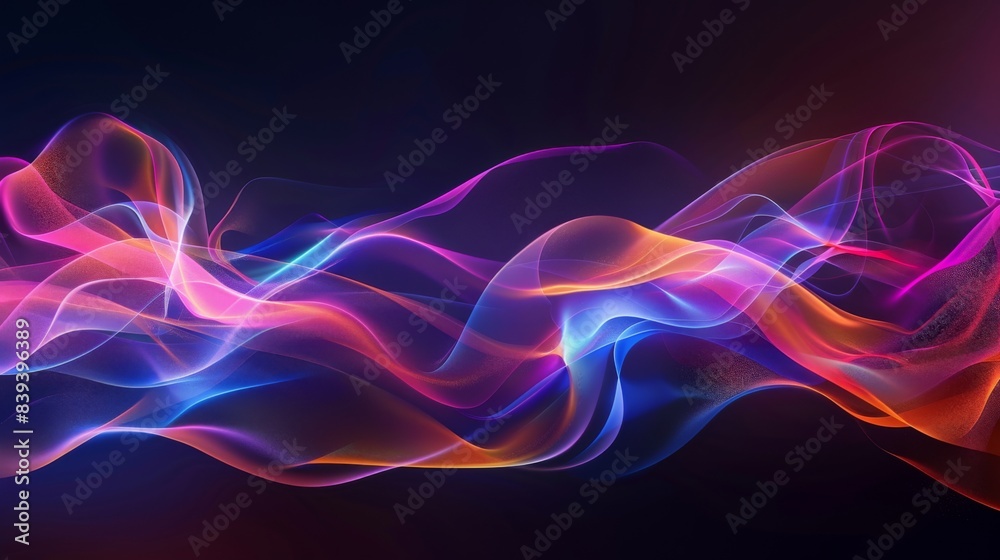Colorful abstract waves in a dynamic, vibrant composition with shades of pink, blue, and purple. Colorful abstract waves in a dynamic, vibrant composition with shades of pink, blue, and purple.