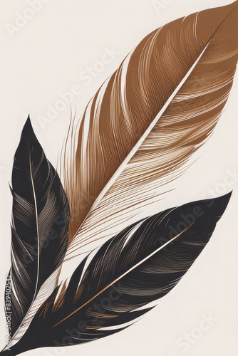 Generative AI A unique boho minimalist artwork featuring a simple yet rich blend of natural elements, geometric motifs, and tranquil color palette, A distinctive boho minimalist piece, Cool Boho Arts.