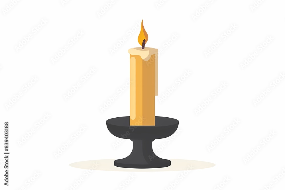 Modern 64-bit Candle Holder Vector Illustration in Flat Design on White Background Modern 64-bit Candle Holder Vector Illustration in Flat Design on White Background