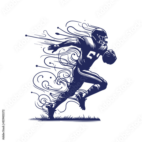 Wallpaper Mural American football player silhouettes Clip art isolated vector illustration on white background Torontodigital.ca