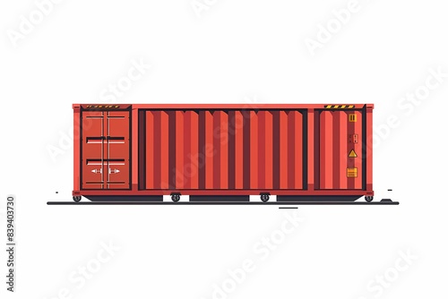 Futuristic 64-Bit Container Vector Illustration on White Background