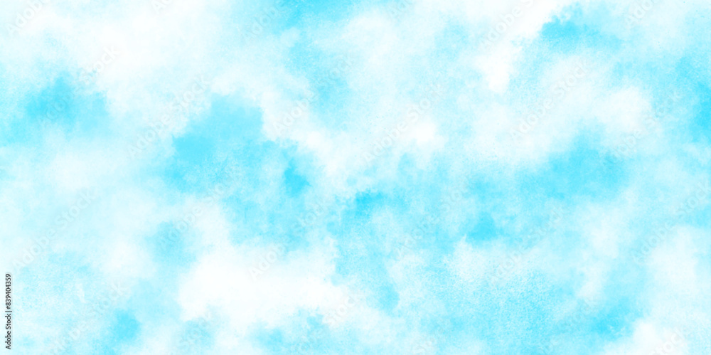 Brush-painted blurred and grainy paint aquarelle Abstract light sky blue grunge texture, blurred and grainy Blue powder explosion on white background, Classic brush painted Blue sky. Brush-painted blurred and grainy paint aquarelle Abstract light sky blue grunge texture, blurred and grainy Blue powder explosion on white background, Classic brush painted Blue sky.
