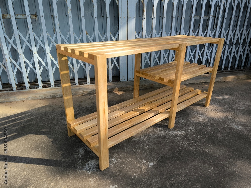 Shoe rack made from rubber wood Shoe rack made from rubber wood