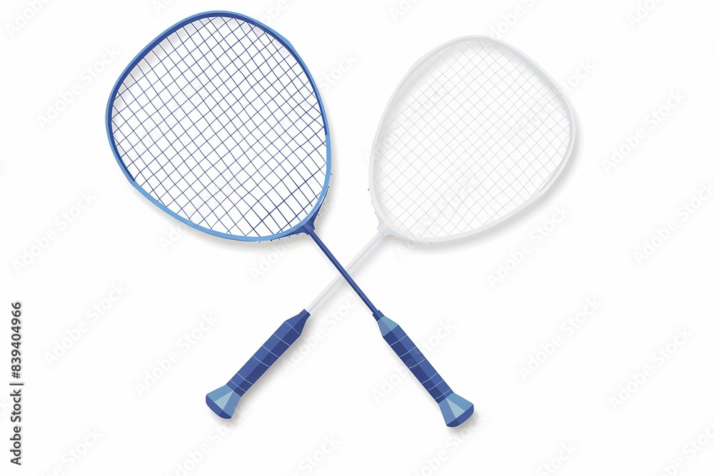 Dynamic 64-Bit Badminton Racket Vector Illustration on White Background Dynamic 64-Bit Badminton Racket Vector Illustration on White Background