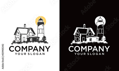 mercusuar,marine ship navigation towers, Beacon building, lighthouse tower icon logo design illustration wallpaper