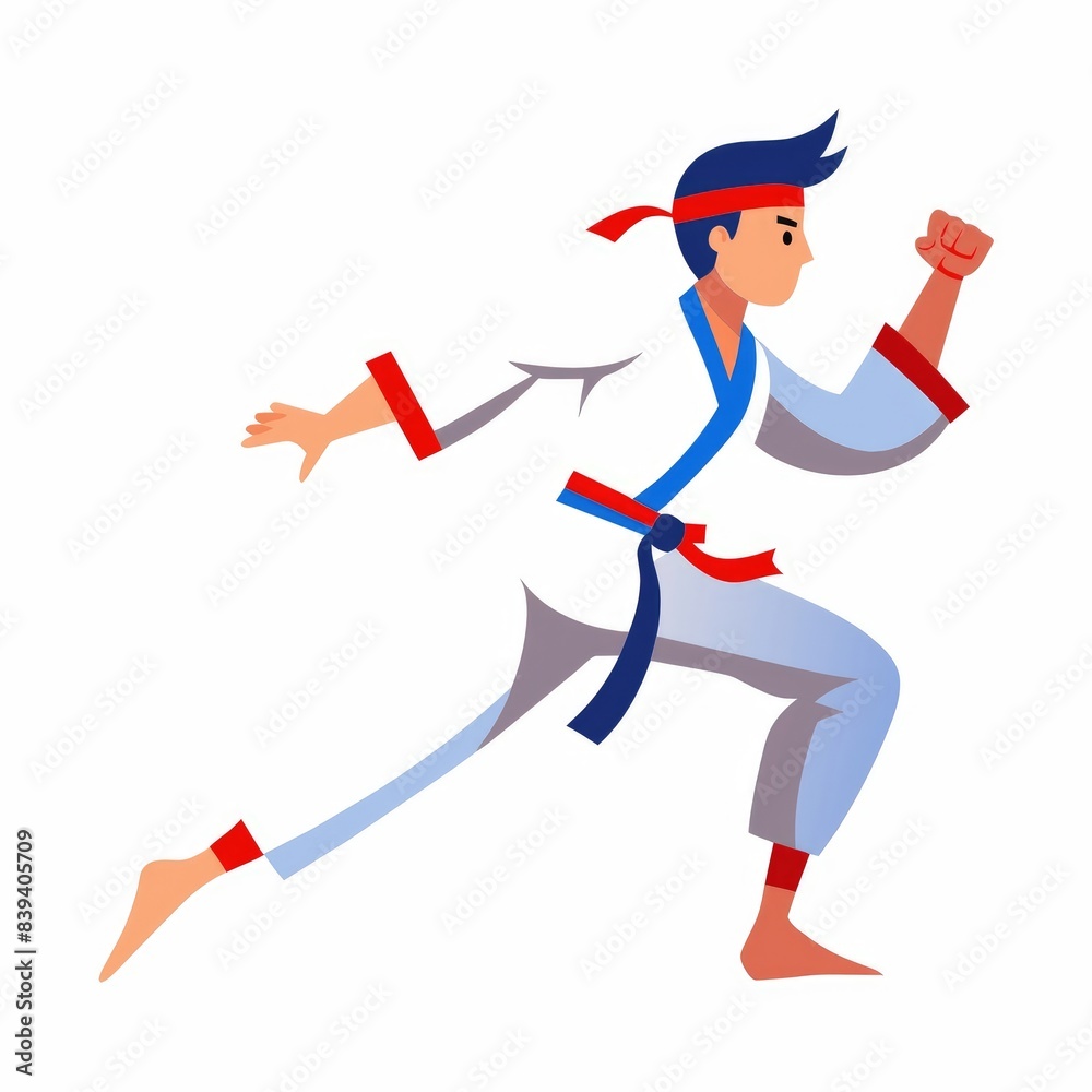 Martial artist in action pose