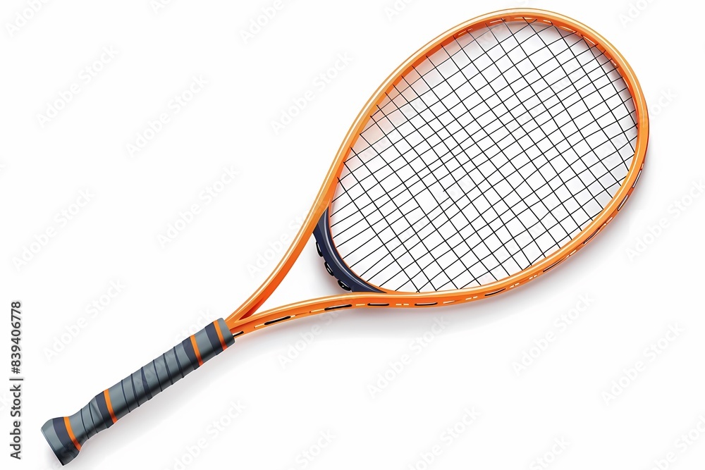 Modern 64-Bit Squash Racket Vector Illustration on White Background Modern 64-Bit Squash Racket Vector Illustration on White Background