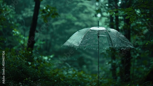 Wallpaper Mural A Solitary Umbrella in a Verdant Forest Torontodigital.ca