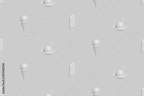 Ice cream. Seamless pattern on the theme of ice cream.