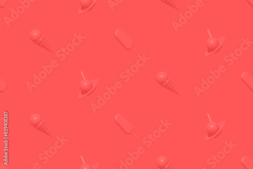 Ice cream. Seamless pattern on the theme of ice cream.